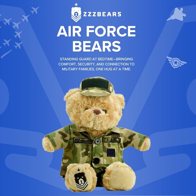 ZZZ Bears Airman Sleeptight Air Force Teddy Bear with Storybook & Sleep System, Comforting Gift for Air Force Kids, Helps with Bedtime Routine, Deployment Separation & Emotional Support