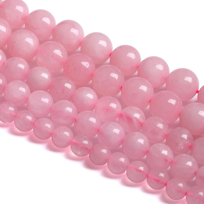 8MM 46PCS Natural Stone Brazilian Rose Quartz Crystal Beads for Jewelry Making DIY Bracelet