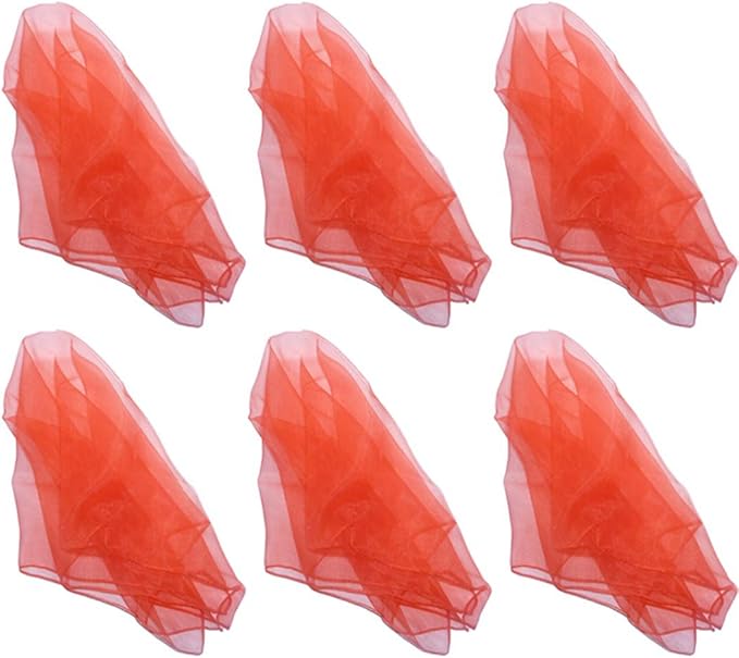 Hoerev Pack of 6 Dancing Juggling Scarves for Decoration Mixed Colors Scarves,Size 24"x24",60cmx60cm