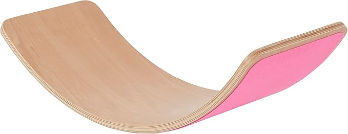 ECR4Kids Balance Board with Felt Base, Montessori Toy, Bright Pink