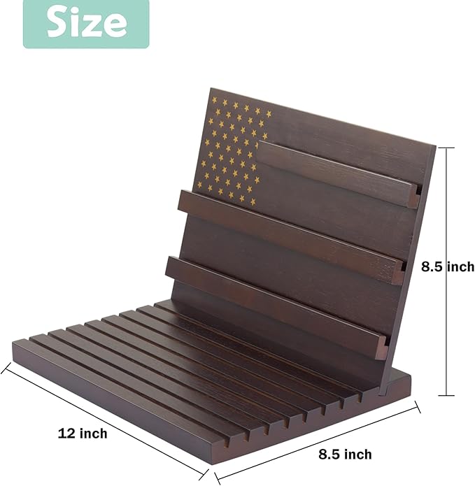 PiaoHao Challenge Coin Display Stand Military Coin Holder Wooden Rack Holds 80 Coins