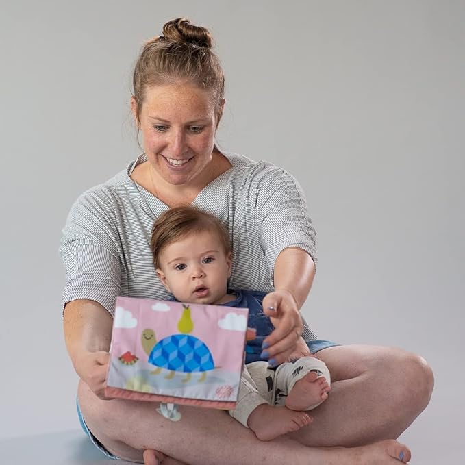 Taf Toys Savannah Infant Tummy-time Soft Crinkle Activity Book with Huge Baby Safe Mirror, 3D Activities, Textures and a Soft Baby Teether