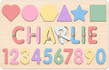 Name Puzzle for Kids Personalized, 1st Birthday Girl and Boy,Custom Baby Easter Gifts with Engraved Text on Back, Montessori Learning Toys for Boy & Girl (Pink Gradient)