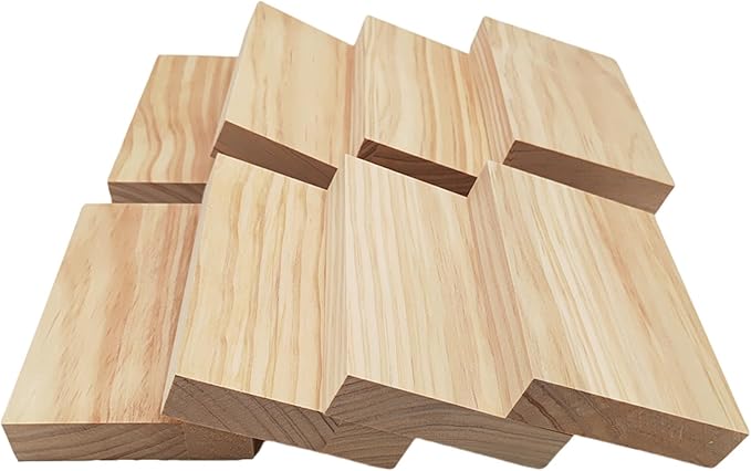 8PCS Rectangle Wood Boards Unfinished Wood Blocks for Crafting, 6x4x1in Blank Whittling Wooden Blocks for Wood Carving,Painting & Burning