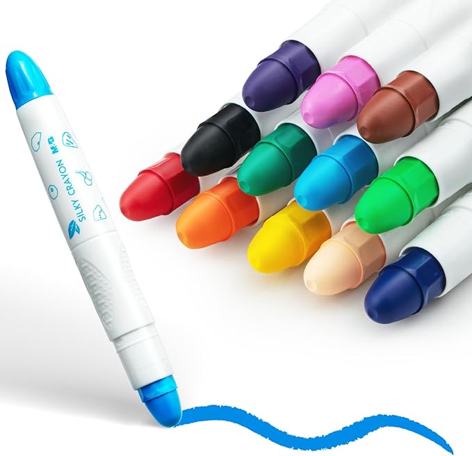 M&G 12 Colors Upgraded Food-grade Paint Sticks, Washable, Non- Toxic, Super Quick Drying, Tempera paint sticks for kids and student