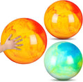 Deekin 2 Pcs 15 Inch 18 Inch Marbleized Bouncy Balls Large Inflatable Rubber Sensory Ball for Playground Outdoor Water(18 Inches,Green and Yellow)