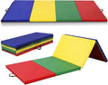 Giantex 4'x10'x 2" Gymnastics Mat, 4-Panel Folding Aerobics Exercise Mat w/Hook & Loop Fastener, Carrying Handle, Portable Tumbling Mat for Stretching Yoga Cheerleading Martial Arts