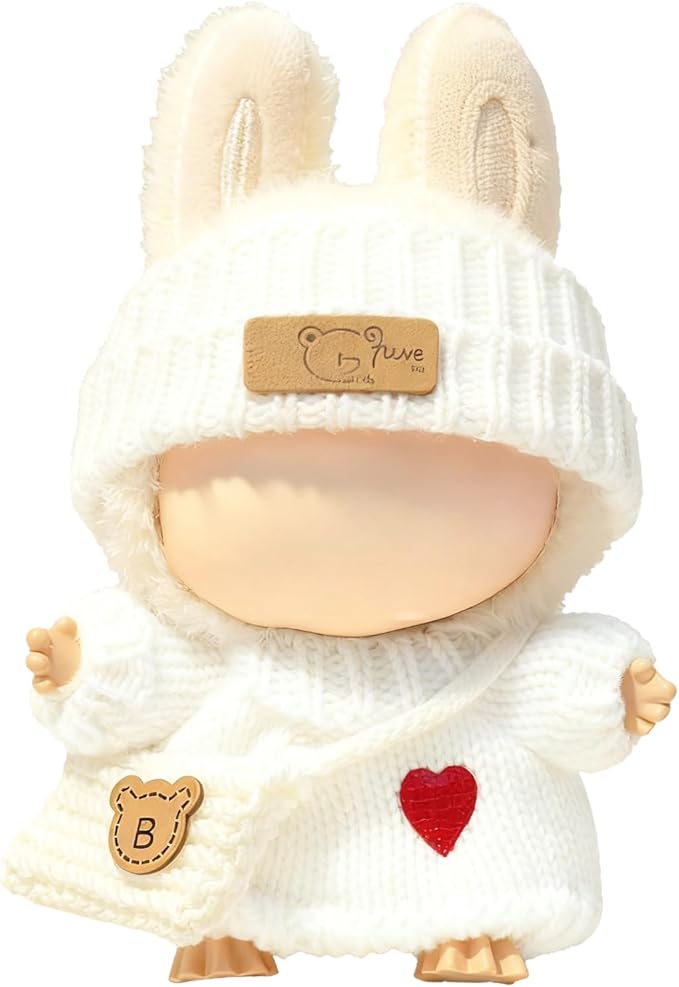Clothes for LABUBU 17cm Doll (NO Doll), Outfit for LABUBU, Dress and Hairpin Set for LABUBU Dress Up, Fashion and Premium Dolls Accessories for LABUBU (Style T)