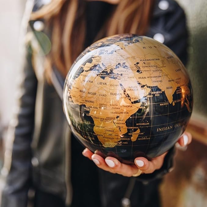 MOVA Metallic Black and Gold Globe 6"