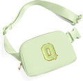 Gitus Gifts for 8 9 10 11 12 Year Old Girls Belt Bag Fanny Pack Crossbody Bags with Initial Letter Patch Cute Stuff Birthday Gifts for Teen Girls Women Personalized Trend Stuff (Light Green-Q)