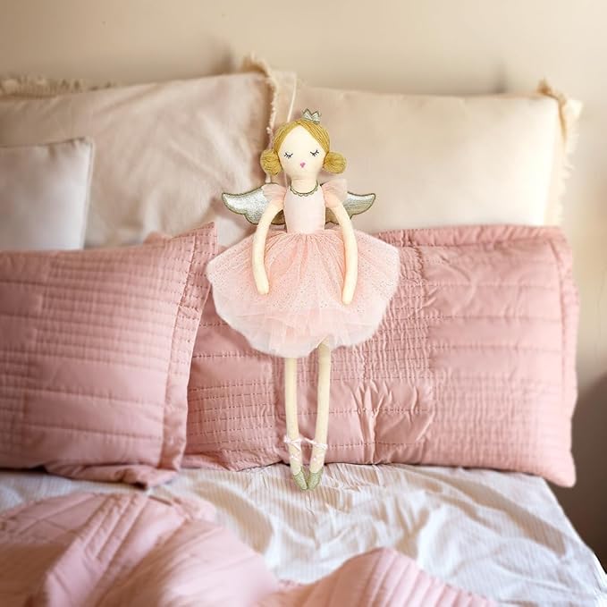 MON AMI Sugar Plum Fairy Doll with Wings– 22”, Soft & Elegant Stuffed Plush Doll, Use as Toy or Room Décor for Kids of All Ages