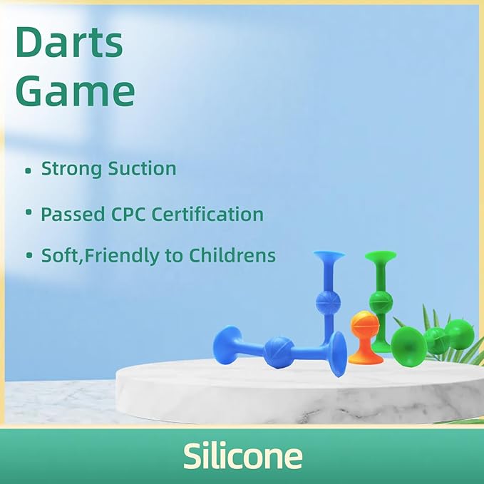 18pcs of Suction Cup Darts, A Set of Games with Strong Suction Power, Made of Silicone Material. Suitable for Board Games, Family Games, and Perfect for Enjoying with Friends and Family
