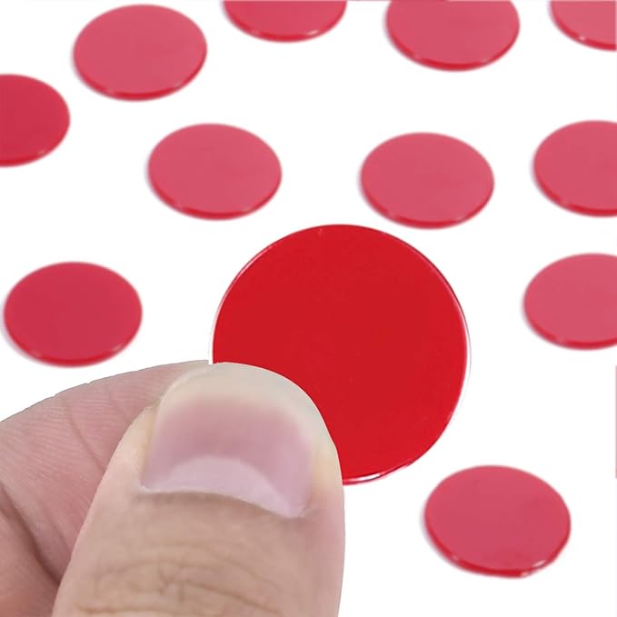 Coopay 1-1/5 inch Plastic Learning Counters Disks Bingo Chip Counting Discs Markers for Math Practice and Poker Chips Game Tokens, 200 Pieces(Red)