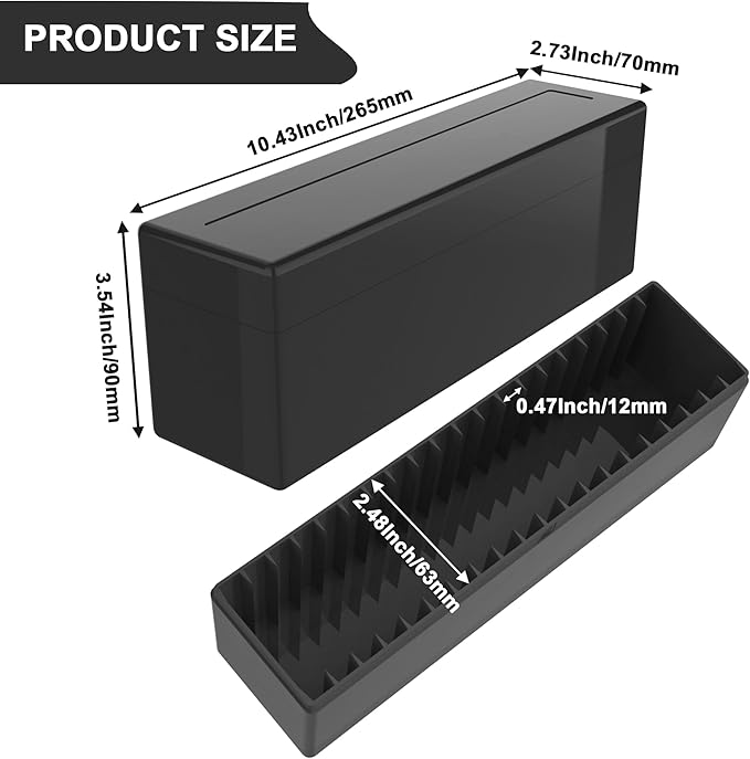 Plastic Coin Slab Storage Box – 20-Slot Coin Holder Organizer Case Fits for PCGS NGC PMG PCCB Slabs, Secure Coin Collection Box for Collectors, Home, Office, Bank Use (Box Only, Black)