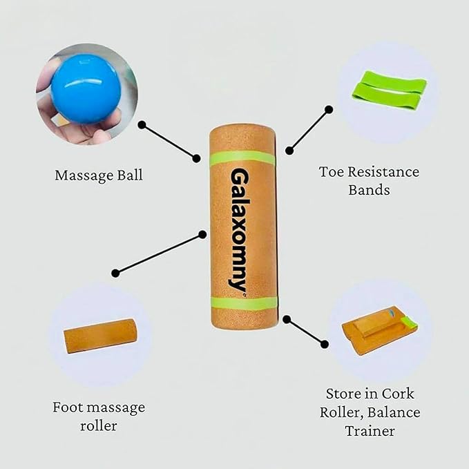 Balance Board - Non-Slip Natural Cork Rocker for Plantar Fasciitis Relief & Ankle Strengthening | Portable Trainer for Seniors, Athletes & Yoga Enthusiasts (Home Gym Equipment)