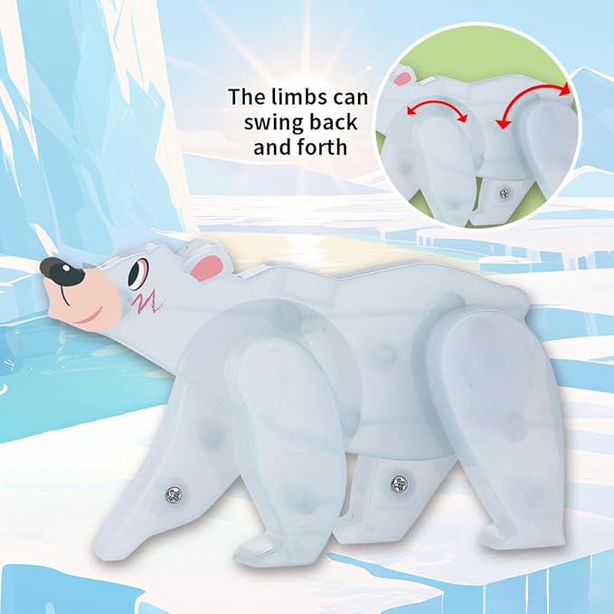 Magnetic Tiles Set Polar Animals Theme Toys, Magnet Tiles Building Blocks Toys for Kids Ages 3+