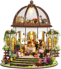 TuKIIE DIY Miniature Dollhouse Kit with Furniture, 1:24 Scale Creative Room Mini Greenhouse Wooden Doll House for Kids Teens Adults(Hanging Garden)
