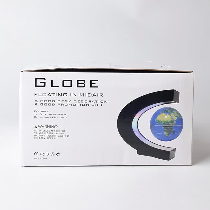 Magnetic Levitation Floating Globe with LED Light Anti Gravity Levitating World Map Office Home Bedroom Desk Gadget Decor Unique Birthday Gift for Men Kids Husband Boss