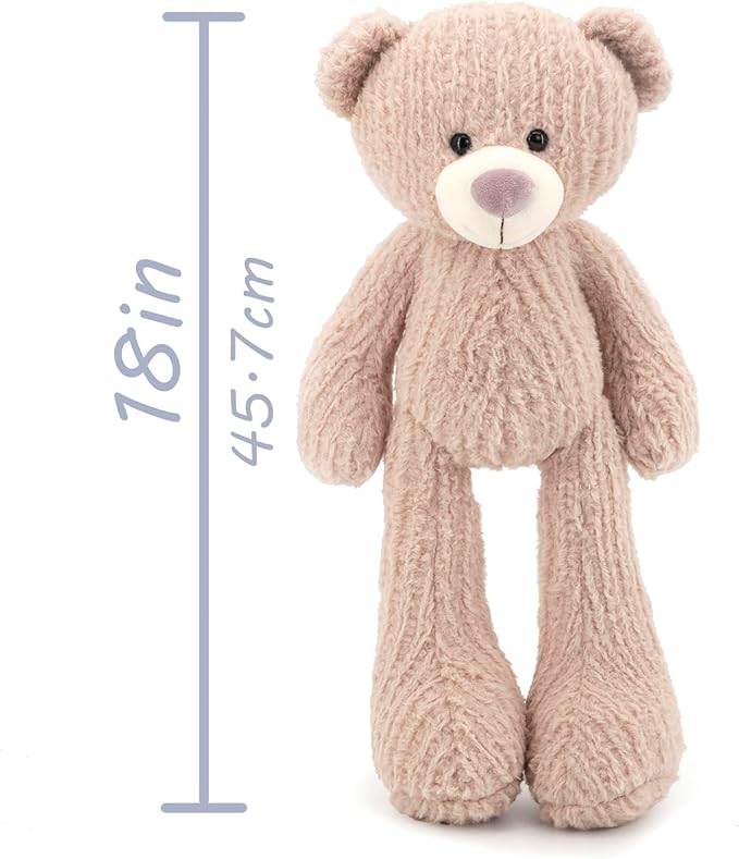 18" Pink Bear Stuffed Animals for Boys and Girls,Soft and Adorable Stuffed Bear Plush Toys for Newborn Babies,Cuddly Stuffed Bear for Kids,Great Gifts on Birthday,Christmas