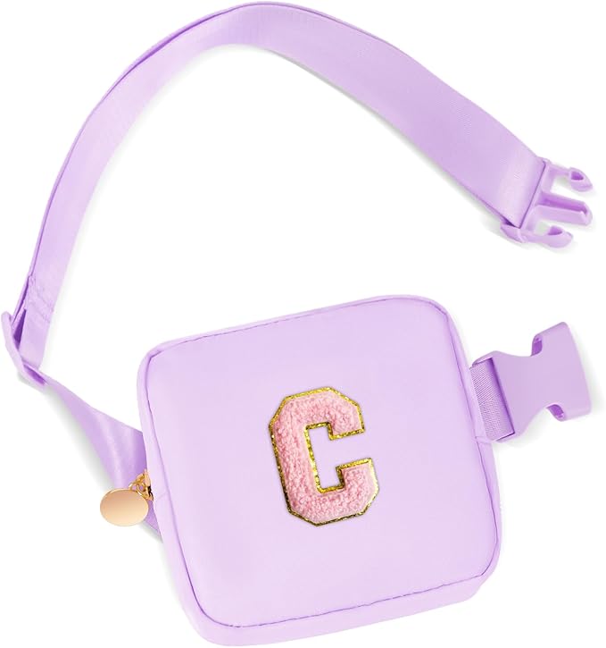 Customized Birthday Gifts for 2 3 4 5 6 7 8 9 10 11 Year Old Girls - Mini Fanny Pack Cute Crossbody Bag Trendy Stuff,Graduation Gifts for Girls Teens Kids Daughter Sister Her - Lavender,C
