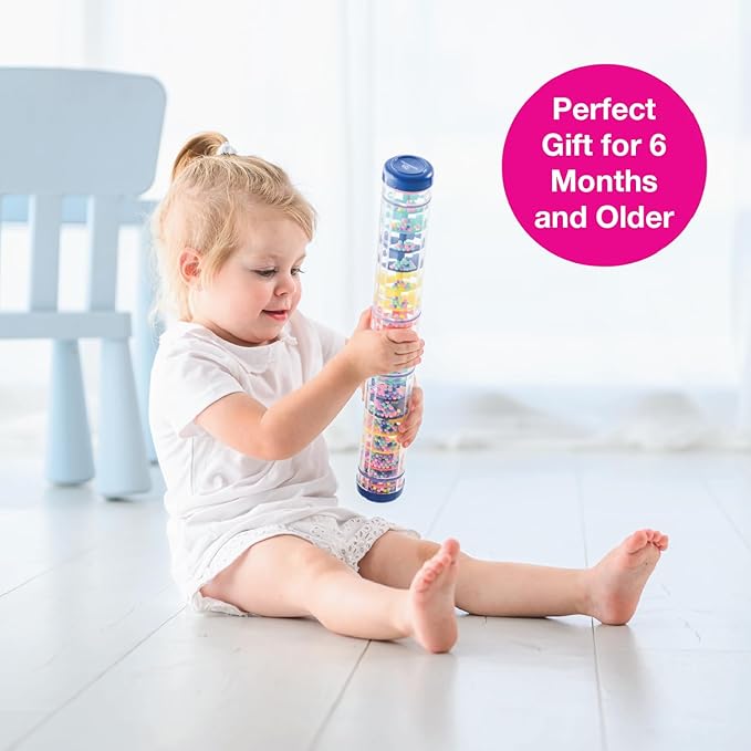Edushape Mega Rainstick 16 Inch - Rainmaker Toy for Babies, Sensory Tubes Musical Instrument - Rain Stick Baby Toy for Soothing Rain Sounds, Perfect Tummy Time Toys, Engaging Toddler Sensory Play