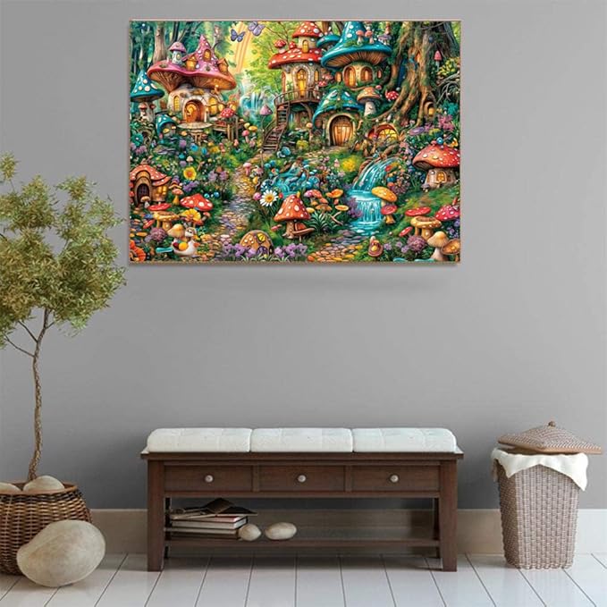500 Piece Puzzles for Adults Mushroom Village 20.5 x 15 Inch 500 Piece Jigsaw Puzzles for Kids Adults Puzzles 500 Pieces for Adults Holiday Educational Challenge Toy