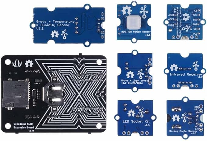 Seeed Studio XIAO Starter Kit - All Seeed Studio XIAO Series Development Boards Supported, XIAO Series Expansion Board, 9 Grove Modules, Presented with XIAO Courses for Beginner.