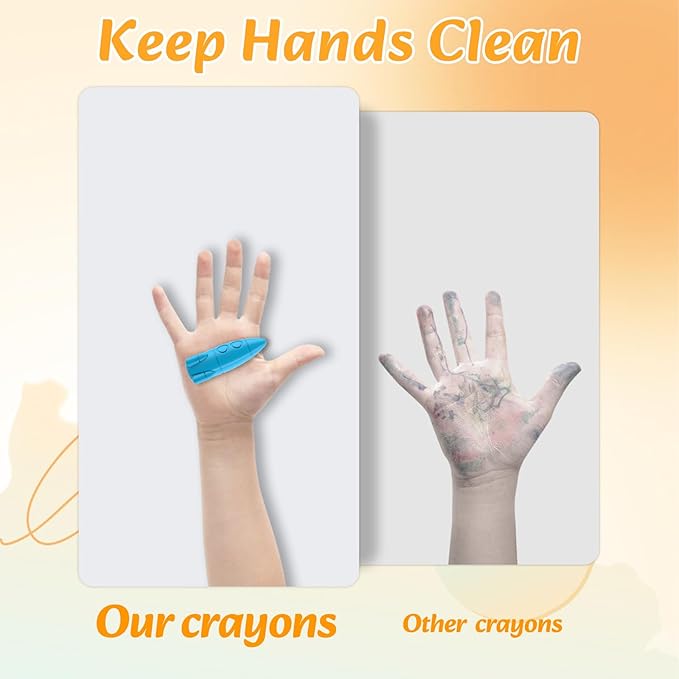 12 Colors Crayons for Toddlers, Non-Toxic Washable Rocket Crayons, Easy-to-Hold Coloring Gifts & Mess-Free Art Supplies for Little Hands