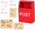 VOSAREA 1set Mailbox Figurine for Dollhouse Scale Wooden Mailbox Model with Miniature Mail Sack Postcard Ornaments for Home Decor Accessory Display