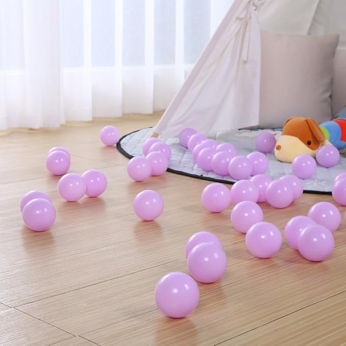PlayMaty Ball Pit Balls - 2.75inches Plastic Phthalate & BPA Free Balls Crush Proof Stress Balls Swim Pit Fun Toy with Storage Bag for Baby Playhouse Birthday Party DecorationPack of 50