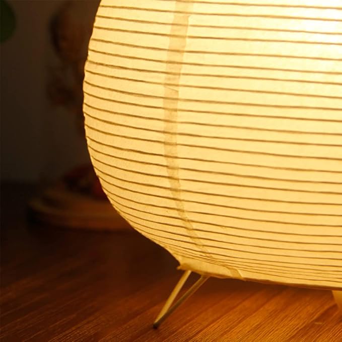 Bedside Table Lamp Paper and Chrome Standing Lamp Room Decoration Festival Lantern Light Nightstand Desk Lamp Bedroom Dresser Living Kids Room College Dorm Coffee (White, 9"x 9" x 8")