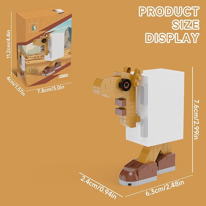 Italian Brainrot Action Figure Building Kit, Brainrot Toys, Creative STEM Construction Blocks, Collectible Desk Decor Gift for Adults & Teens 14+(FRICP Camello Camello BUFFOFAREDELLO)