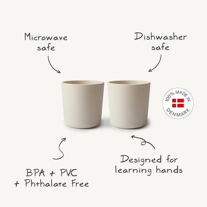 mushie Dinnerware Cups For Kids | Made in Denmark, Set of 2 (Soft Lilac)