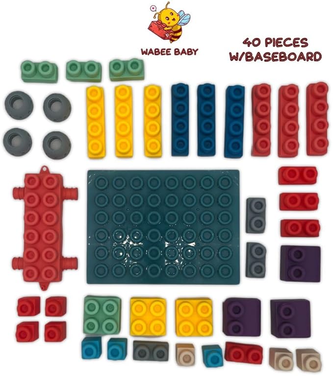 Big Soft Toddler Blocks 1-3, 40-Pieces with Baseboard for Building Stacking Playing and Booklet - Great Gift, Toys for Ages 2+, 2-3, 3-5 and 4-8 Boys, Girls