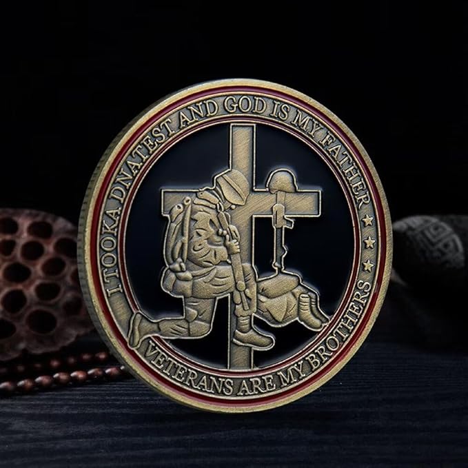 Military Veterans Creed Challenge Coin with Gift Box Military Coin Gift Thank You for Your Service Veterans are My Brothers