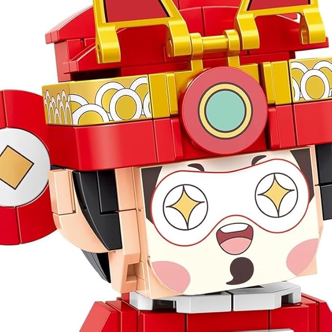Chinese Style Fashion Building Block Set Chinese Traditional Elements Home furnishings Children's Educational Toys Gifts Suitable for Children Over 6 Years Old Boys and Girls (The God of Wealth)