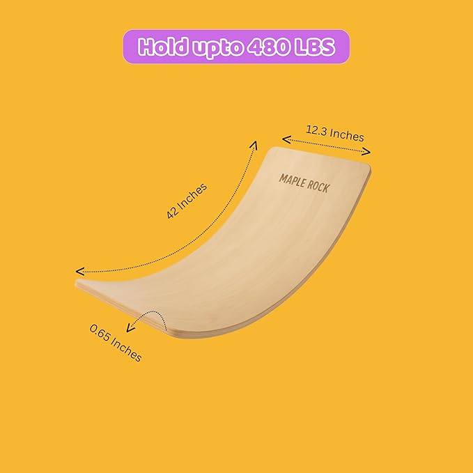 Wooden Wobble Balance Board - 37'' Natural Wobble Board, Montessori Open-Ended Toy, Waldorf Learning & Core Strength Exercise