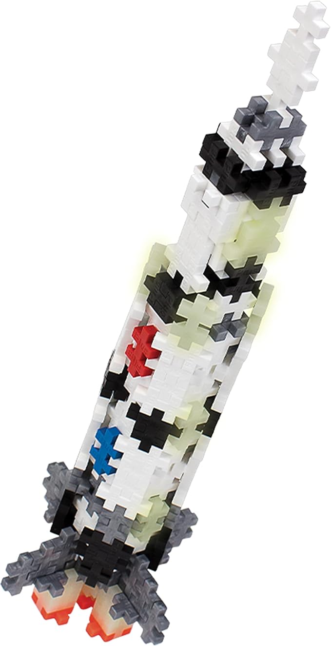 PLUS PLUS – Mini Maker Tube – Saturn V Rocket, Apollo 11 Space Playset – 240 Piece, Construction Building STEM | STEAM Toy, Interlocking Mini Puzzle Blocks for Kids