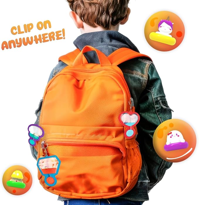 Goonameez, Hand-Held Sensory Toy with Floating Characters, Mesmerizing Water Mix Fidget Toy – Collect All 6 Unique Shapes for Squishy Fun, Perfect Travel Toy! (Funguy)