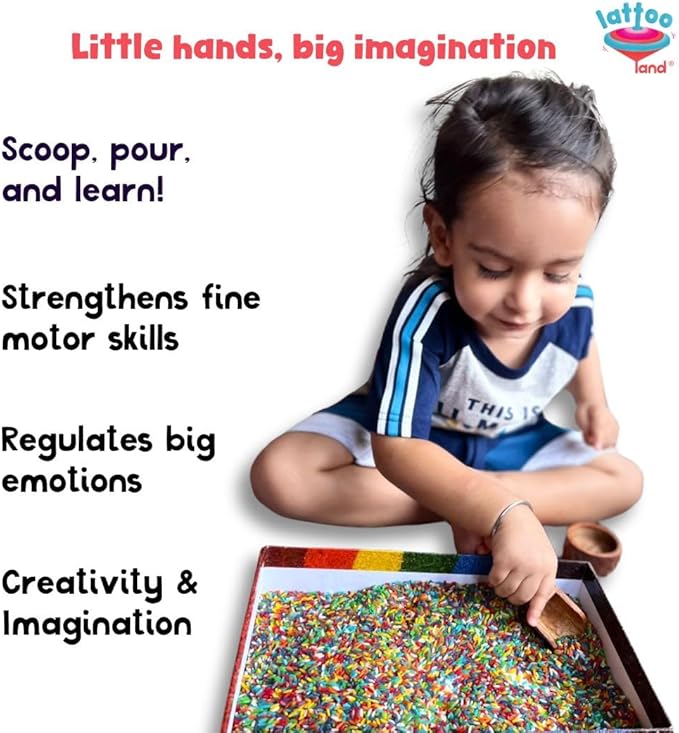 6 Colored Rice Sensory Bin Filler 6 LB (1 LB Each)| Non-Toxic & Child-Safe Montessori Sensory Play for Toddlers | Sensory Table Filler | Color Sorting & Perception | Learning Activity