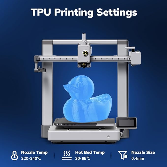 AMOLEN 95A TPU 3D Printer Filament, 1.75mm Glow in The Dark Blue, Soft TPU Flexible 3D Printing Filament, Best with UV Lamps, 1kg Spool, Dimensional Accuracy +/- 0.02 mm, Fit Most 3D Printers