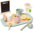 Wooden Tea Party Set for Little Girls Toys, Pretend Play Kids Tea Set for Toddlers Wood Toys, Wooden Play Food Kitchen Accessories Sets for Kid (Lemon Tea)