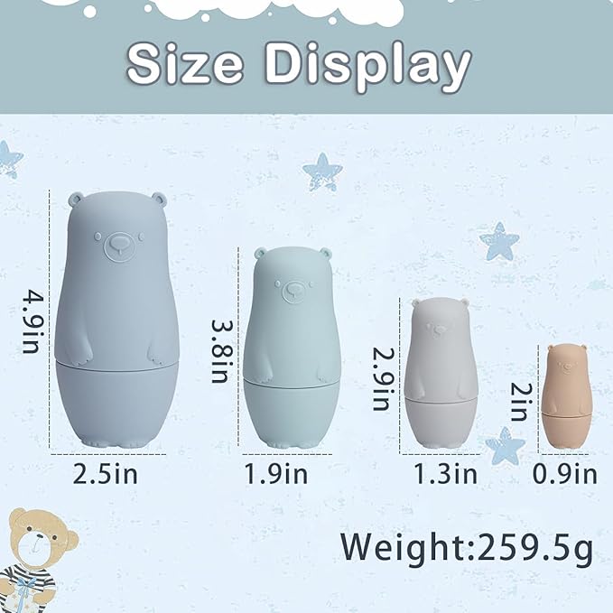 Nesting Dolls | Russian Silicone Nesting Dolls for Toddlers | Matryoshka Doll Montessori Educational Toy | Penguin Stacking Nesting Doll Toys | Gift for Kids 3 Years Up