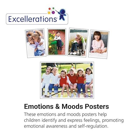 Excellerations Real Photograph Emotions and Moods Posters, 16x12 inches, Pack of 25, Social Emotional Learning, Preschool, Educational Toy, Kids Toys (Item # EMPC)