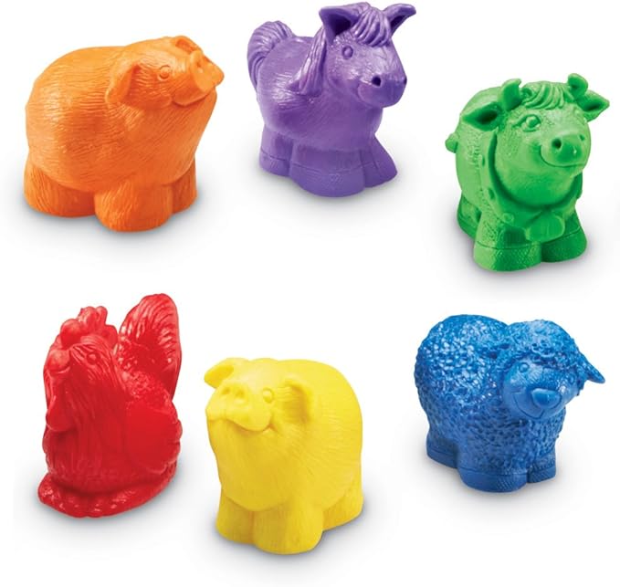 Learning Resources Jumbo Farm Counters - 30 Pieces, Ages 18+ months Toddler Learning Toys, Preschool Toys, Farm Animals for Kids