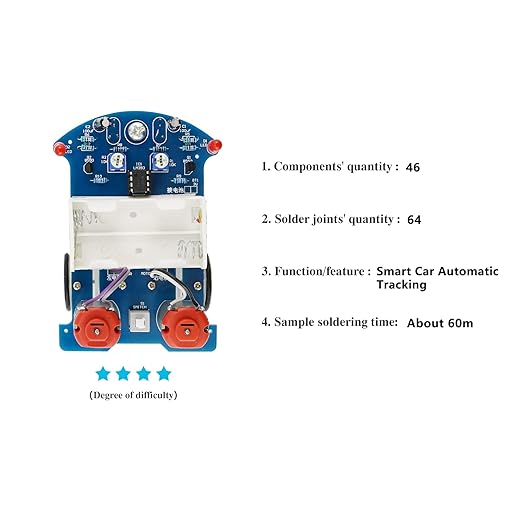Soldering Practice Kit DIY D2-5 Tracking Car Plug-in Circuit Kit Learn Soldering Kit for Beginners