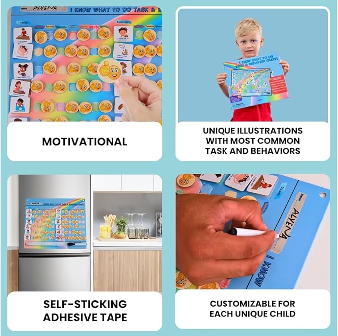 Thought-Spot Reward Chart for Kids Chore and Behavior Chart 41 Task Pieces 32 Behavior Pieces and 80 Reward Pieces Chart for Kid's Behavior Responsibility Chart for Kids