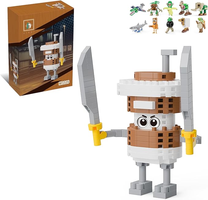 Italian Brainrot Action Figure Building Kit, Brainrot Toys, Creative STEM Construction Blocks, Collectible Desk Decor Gift for Adults & Teens 14+(CABUCINO ASSASINO)