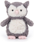 Apricot Lamb Grey Flower Owl Stuffed Animals for Kids, Soft Cute Plush Toys for Baby Girl and Boy, 9.5 Inches