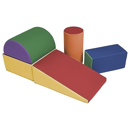 ECR4Kids SoftZone Climb and Crawl Playset, Building Blocks, Assorted, 5-Piece